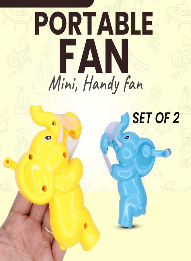 Fully Elephant Shape Fan Toys for Kids and Baby | Portable Mini Hand Fans For Home, School, Picnic and Travel (Set of 2 Pcs) - Image 3